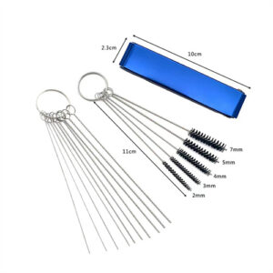Motorcycle carburetor cleaning brush set with stainless steel needles